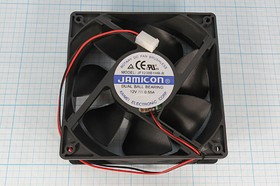 Вентилятор 120x120x38, напряжение 12В, ток 0,55А, выводы 2L, подшипник качения, JF1238B1HR-R JAMI