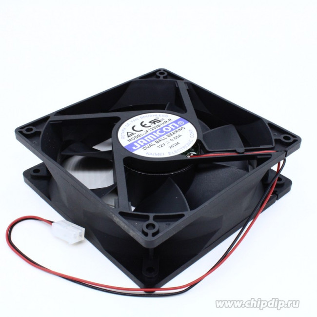 Вентилятор 120x120x38, напряжение 12В, ток 0,55А, выводы 2L, подшипник качения, JF1238B1HR-R JAMI Вентилятор 120x120x38, напряжение 12В, ток 0,55А, выводы 2L, подшипник качения, JF1238B1HR-R JAMI