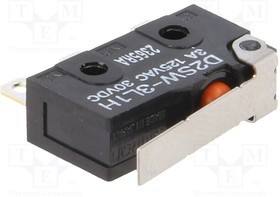 D2SW-3L1H, Basic / Snap Action Switches Hinge Lever Solder Term 3A