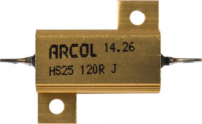 HS25 120R J, 120 25W Wire Wound Chassis Mount Resistor HS25 120R J ±5%