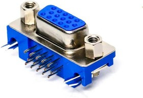 K61X-E15S-NJ-VESA, D-Sub High Density Connectors 3.18mm 15P RECPT R/A