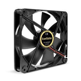 EX295249RUS, Вентилятор 12В DC ExeGate EX14025B2P (140x140x25 мм, 2-Ball (двойной шарикоподшипник), 2pin, 1250RPM, 24,5dBA)