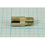 Разъем TV розетка-Разъем F розетка, металл, переходник