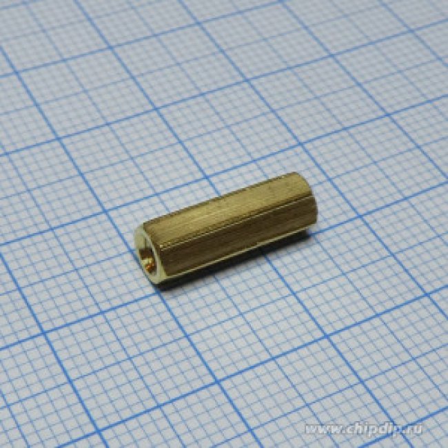 PCHSS-15, Стойка для печатных плат, шестигр., латунь, М3, 15 мм
