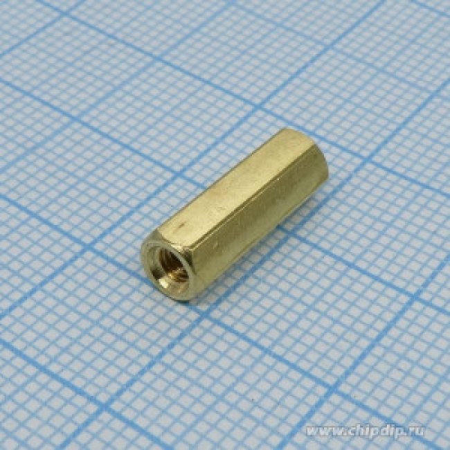 PCHSS-15, Стойка для печатных плат, шестигр., латунь, М3, 15 мм