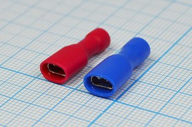 Разъем плоский полностью изолированный (мама) синий 1.5-2.5мм² РППИ-М 2,5-5-0,8; №873 BT клемма гн 4,8x0,8\0,3\S1,5-2,5\лат луж\\полн.ПВХ с