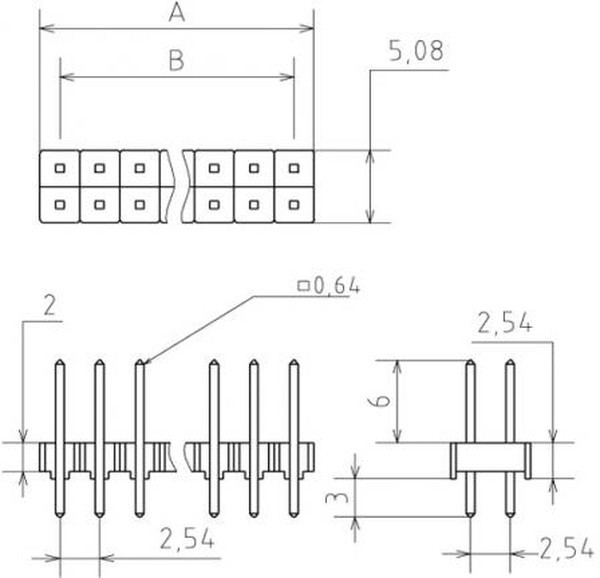 PLD-80, вилка штыревая 2.54мм 2x40 прямая (112-A-DS80G) PLD-80, вилка штыревая 2.54мм 2x40 прямая (112-A-DS80G)