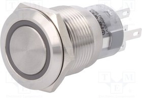 V19-11R-12O-S, Переключатель: антивандальный, Пол: 2, SPDT, 0,5A/220ВAC, 1A/24ВDC