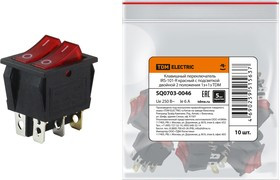 Клавишный переключатель IRS-101-R красный с подсветкой двойной 2 положения 1з+1з TDM Клавишный переключатель IRS-101-R красный с подсветкой двойной 2 положения 1з+1з TDM