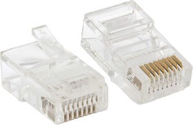 Коннектор RJ-45 TERACOM неэкранированный, 8P8C, Cat.5E, универсальный, упаковка 10 штук TRC-PLUG-5EUTP-10