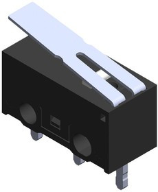 MP005551, Микропереключатель, Миниатюрный, Петлевой Рычаг, SPST-NO, Контакт PC, 100 мА, 30 В