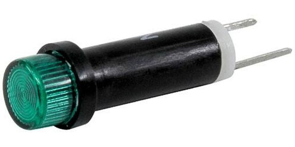 41-NKG28H-CGO, LED Panel Mount Indicators Bi Pin Hi Hat Green 28VDC