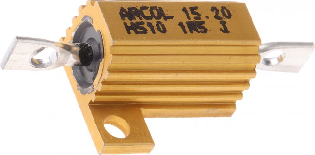 HS10-1R5J, Резистор: проволочный, с радиатором, винтами, 1,5Ом, 10Вт, ±5%