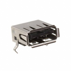 KUSBX-SMT-AS1N-B, USB Connectors A TYPE SMT RECPT BLACK