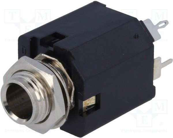 ACJS-MV-3S, Phone Connectors 1/4"VERT CHASIS CONN MNT Needle CONT