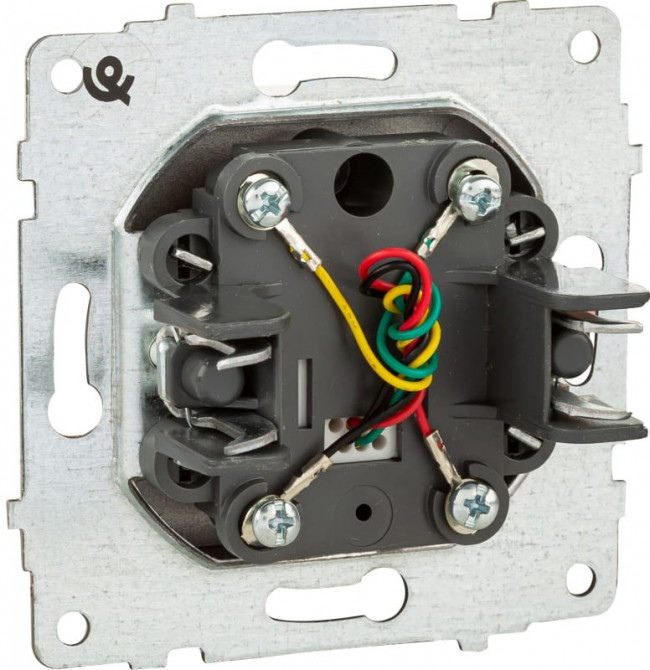 Механизм телефонной 1-местной розетки серебро, 600-000310-221