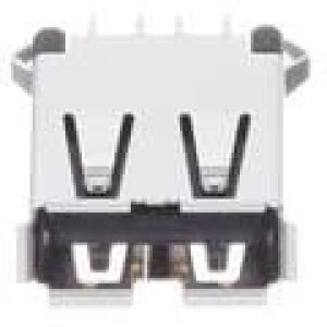 XM7A-0441, Conn USB 2.0 Type A RCP 4 POS Solder ST Thru-Hole 4 Terminal 1 Port