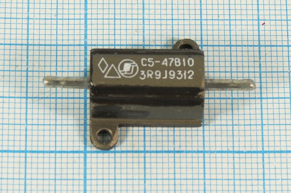 Резистор постоянный 3.9 Ом 10Вт, размер 20.0x22.0х12.0мм, 5%, С5-47В; Р 3,9 \ 10\AXI 20,0x22,0x12,0\ \WW\2C\С5-47В\