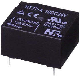 NT77-A-S-12-DC5V, Реле силовое, 12А одна контактная группа на замыкание катушка 5В 0.45Вт