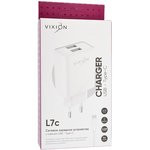 Блок питания (сетевой адаптер) VIXION L7c 2xUSB, 2.1A с кабелем Type-C 1м (белый)