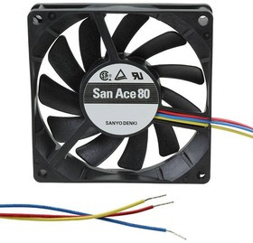 109R0805M4D01, DC Fans Axial Fan, 80x80x25mm, 5VDC, 29.3CFM, 850mW, 23dBA, 3 Wire, Lock Rotor Sensor