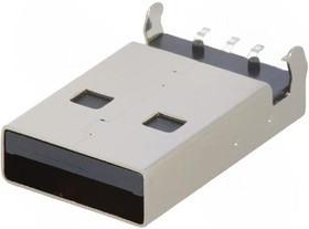 KEYS931, Вилка, USB A, на PCB, SMT, PIN: 4, горизонтальный, USB 2.0, позолота