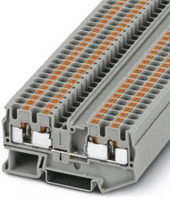 Through terminal block, push-in connection, 0.2-6.0 mm², 4 pole, 32 A, 8 kV, gray, 3211797