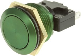 76-9513/4044G, 76-95 Series Push Button Switch, Momentary, Panel Mount, 19.2mm Cutout, SPDT, 250V ac, IP67
