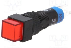 V8F-11-24R, Переключатель кнопочный 1 SPDT DC красный