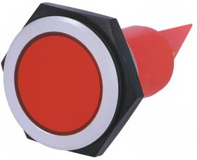 SMFP30H0249, Индикат.лампа: LED, плоский, 24-28ВDC, Отв: d30,2мм, IP67, латунь