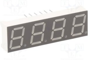 KW4-39FAGA, Дисплей: LED, 7-сегментный, 10мм, 0,39", II.зн: 4, желто-зеленый KW4-39FAGA, Дисплей: LED, 7-сегментный, 10мм, 0,39", II.зн: 4, желто-зеленый