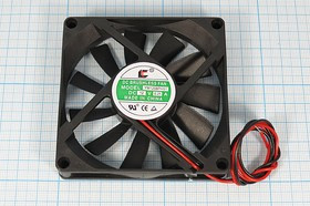 Вентилятор 80x80x15, напряжение 12В, ток 0,25А, выводы 2L, подшипник скольжения, YM1208PHS1