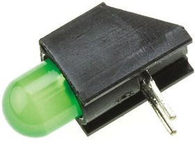 550-2207F, 550-2207F, Green Right Angle PCB LED Indicator 5mm (T-1 3/4), Through Hole