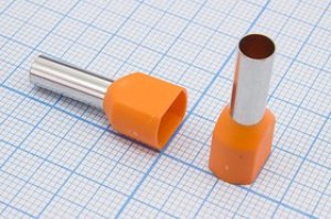 Наконечник штыревой втулочный изолированный (14мм) оранжевый 2х6мм² НШвИ2 6-14; № 9736 O клемма нак/