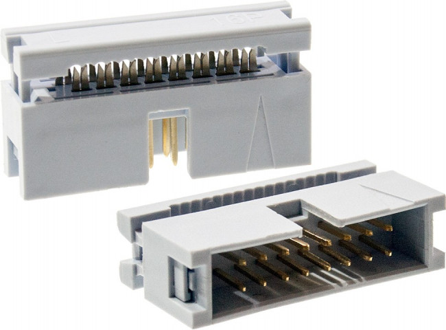 IDM-16, вилка 2.54мм на плоский кабель (L-KLS1-201Z-16-G-N)