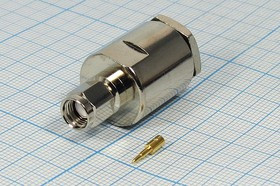 Штекер SMA на кабель RG5D прижимной, позолоченный центральный контакт; №2668 шт SMA\RG5D\\\