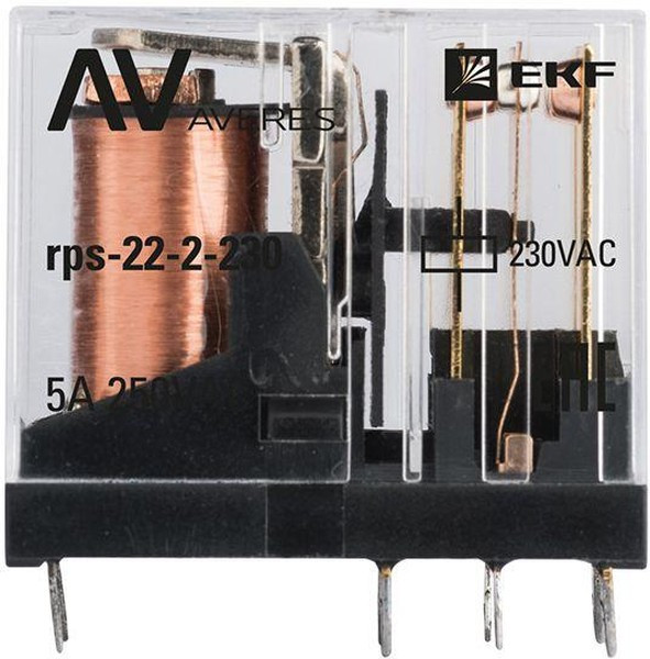 Реле промежуточное РП slim 22/2 5А 230В AC AVERES EKF rps-22-2-230 Реле промежуточное РП slim 22/2 5А 230В AC AVERES EKF rps-22-2-230