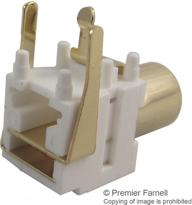 PSG01546, Аудио / видео разъем RCA, 3 контакт(-ов), Гнездо, Корпус из Латуни, Белый, 8.3 мм
