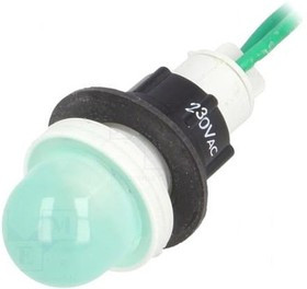 LG-D16H-230AC, Индикат.лампа: LED, выпуклый, 230ВAC, Отв: d13мм, провода 300мм LG-D16H-230AC, Индикат.лампа: LED, выпуклый, 230ВAC, Отв: d13мм, провода 300мм