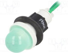 LG-D16H-230AC, Индикат.лампа: LED, выпуклый, 230ВAC, Отв: d13мм, провода 300мм LG-D16H-230AC, Индикат.лампа: LED, выпуклый, 230ВAC, Отв: d13мм, провода 300мм