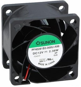 PF40281B3-A99, Вентилятор осевой, 12В DC, 40x40x28мм, подшипник качения, 26,05куб.м/ч, 45,9дБА