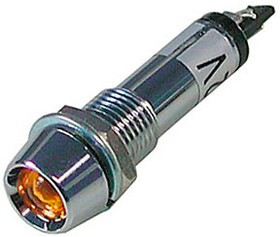 L-701Y-12V, светодиод с держателем желтый 12В резьба М8