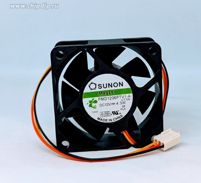 Вентилятор Sunon PMD1206PTV1-A U.GN DC 12V 4.3W 0.357A 60x25 2pin Вентилятор Sunon PMD1206PTV1-A U.GN DC 12V 4.3W 0.357A 60x25 2pin