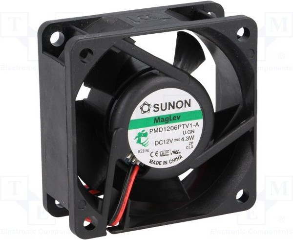 Вентилятор Sunon PMD1206PTV1-A U.GN DC 12V 4.3W 0.357A 60x25 2pin Вентилятор Sunon PMD1206PTV1-A U.GN DC 12V 4.3W 0.357A 60x25 2pin