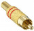 1573 01 V RED, Gold, Red RCA Plug, Gold, 5A