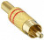 1573 01 V RED, Gold, Red RCA Plug, Gold, 5A