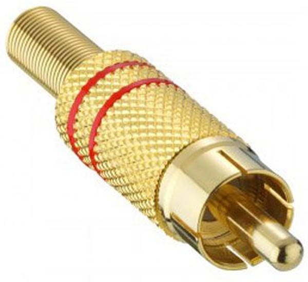 1573 01 V RED, Gold, Red RCA Plug, Gold, 5A 1573 01 V RED, Gold, Red RCA Plug, Gold, 5A