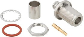 172220, RF Connectors / Coaxial Connectors N ST JACK BULKHEAD CABLE CRIMP