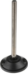 A195/004, M16 PA Reinforced Nylon Adjustable Foot, 2000kg Static Load Capacity 10° Tilt Angle