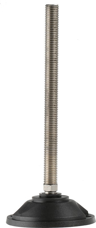 A195/004, M16 PA Reinforced Nylon Adjustable Foot, 2000kg Static Load Capacity 10° Tilt Angle